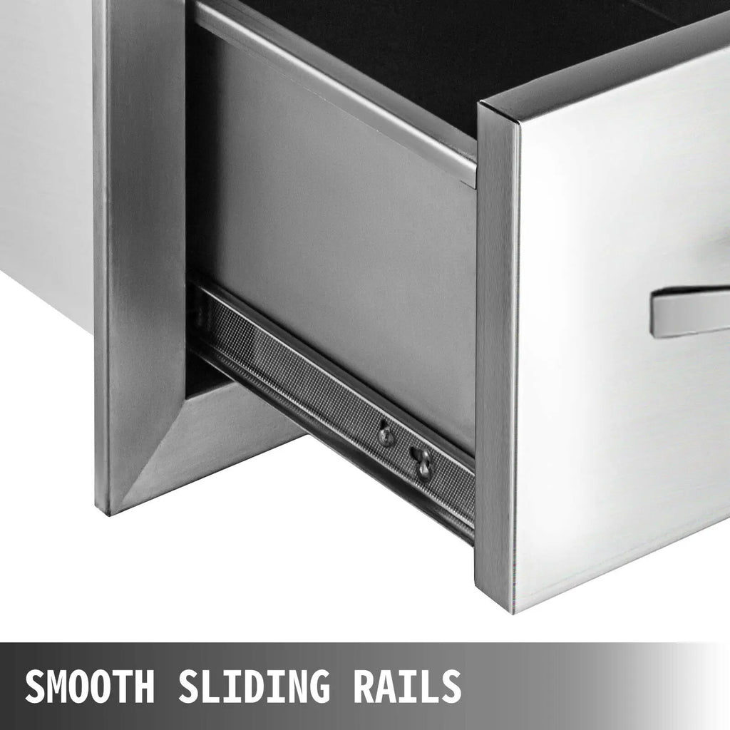SucceBuy Stainless-Steel Outdoor BBQ Kitchen Drawers