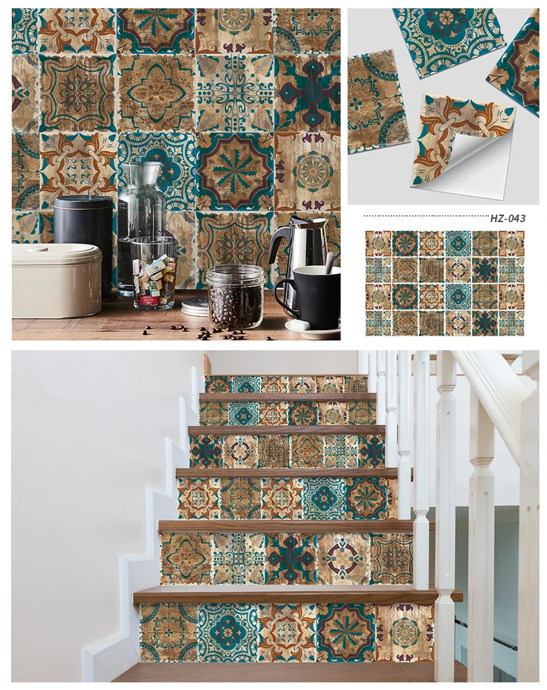 Decorative Self-Adhesive Tile Stickers – 24 Pieces