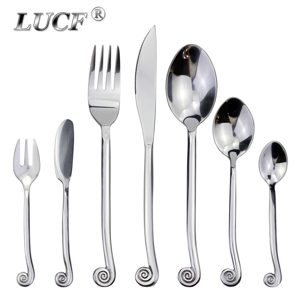 LUCF Snail-Handle Stainless Steel Flatware