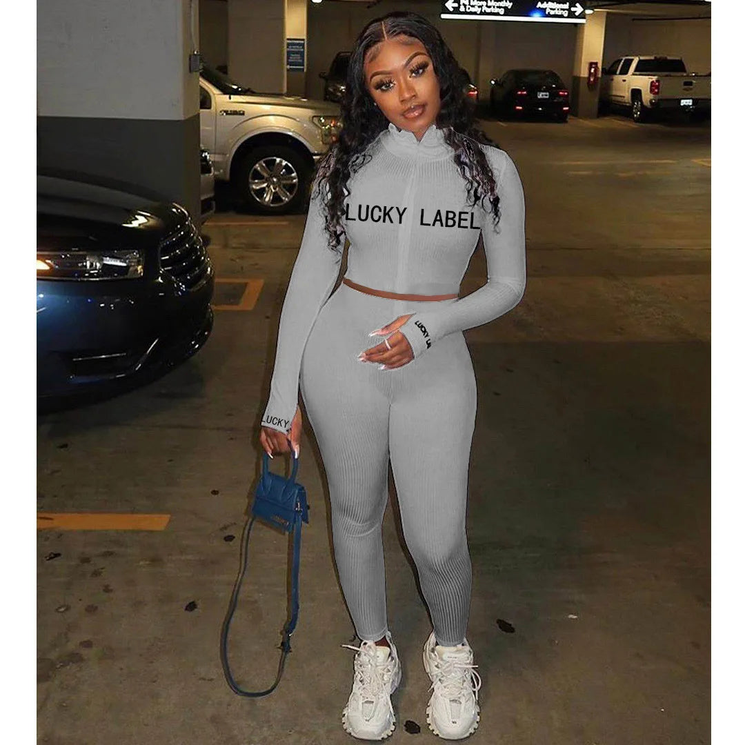 Women's High-Neck Top and Pants Set