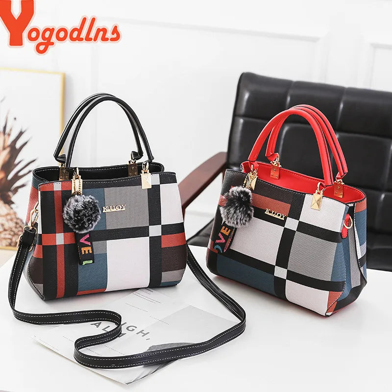 Yogodlns Women's Plaid Shoulder Bag