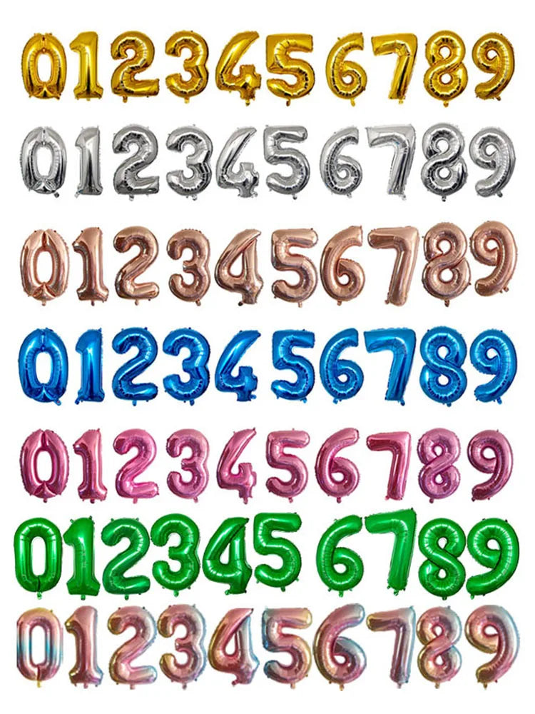 Gradient Number Foil Balloon, 30 or 40 Inches