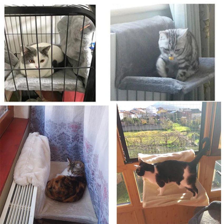 Hanging Cat Bed Removable Cat Hammock Pet Beds for Radiator Bench Kitten Nest With Strong Durable Metal Frame Cat Accessories Whispering Desires Shoppe