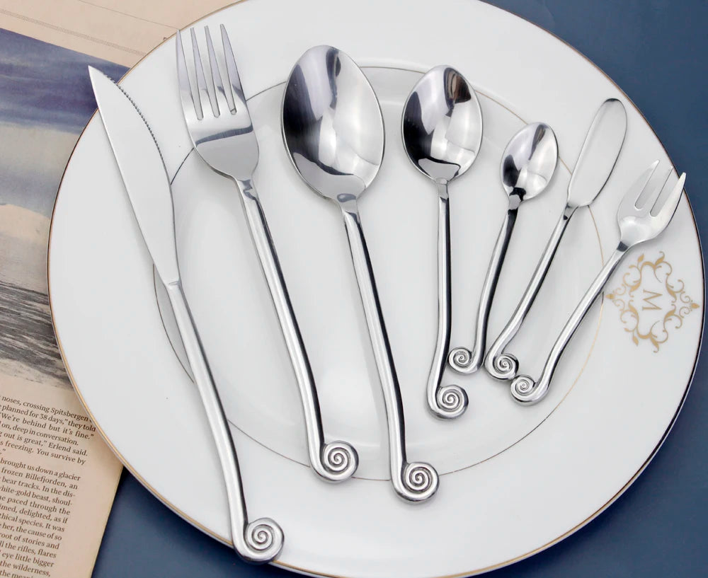 LUCF Snail-Handle Stainless Steel Flatware