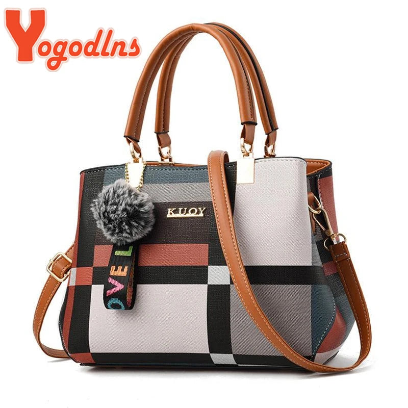 Yogodlns Women's Plaid Shoulder Bag