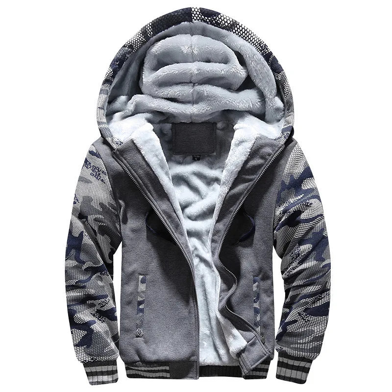 WHWR Men's Camouflage Hooded Zip-Up Jacket