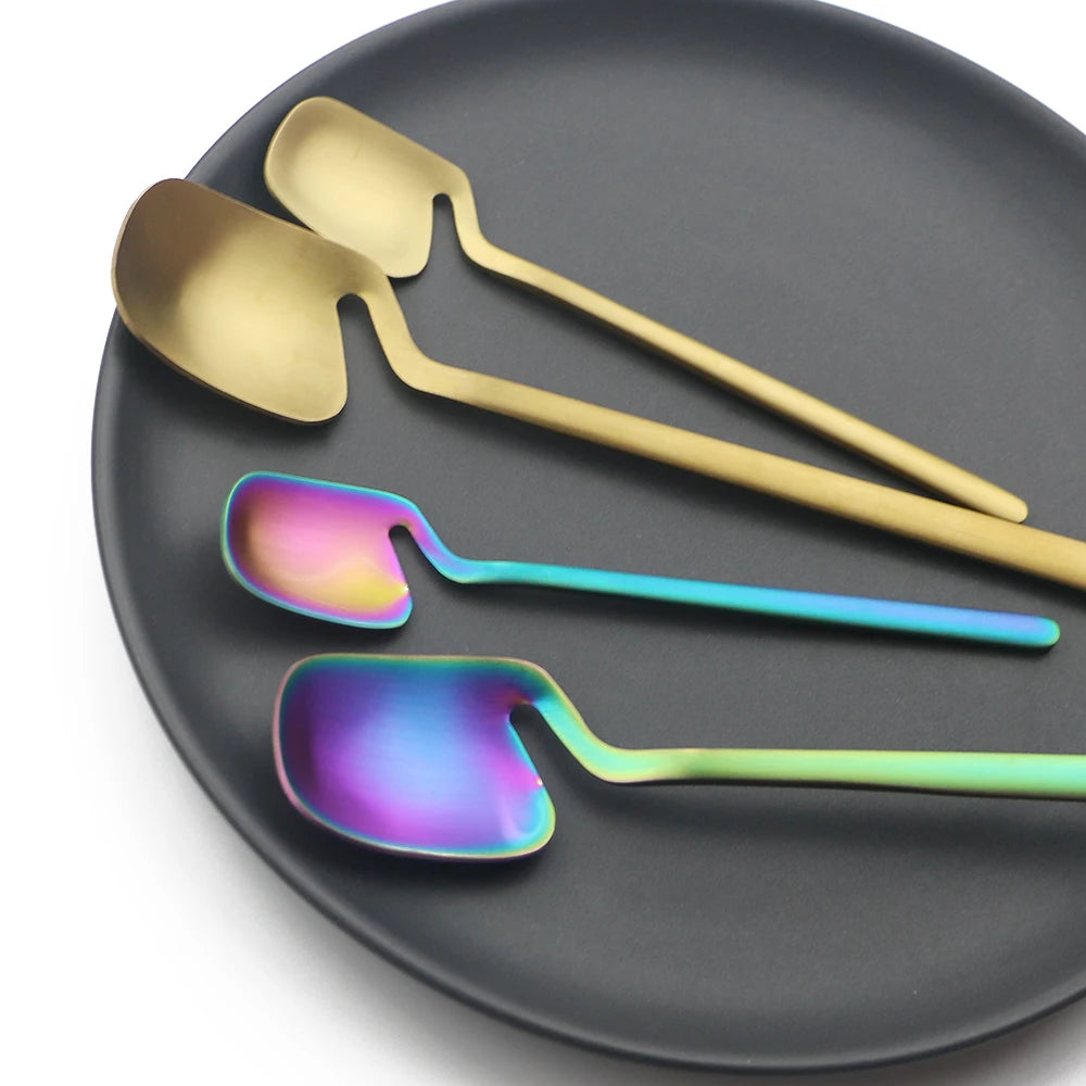 JANKNG Matte Stainless Steel Flatware — 32 Pieces