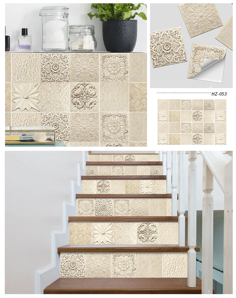Decorative Self-Adhesive Tile Stickers – 24 Pieces