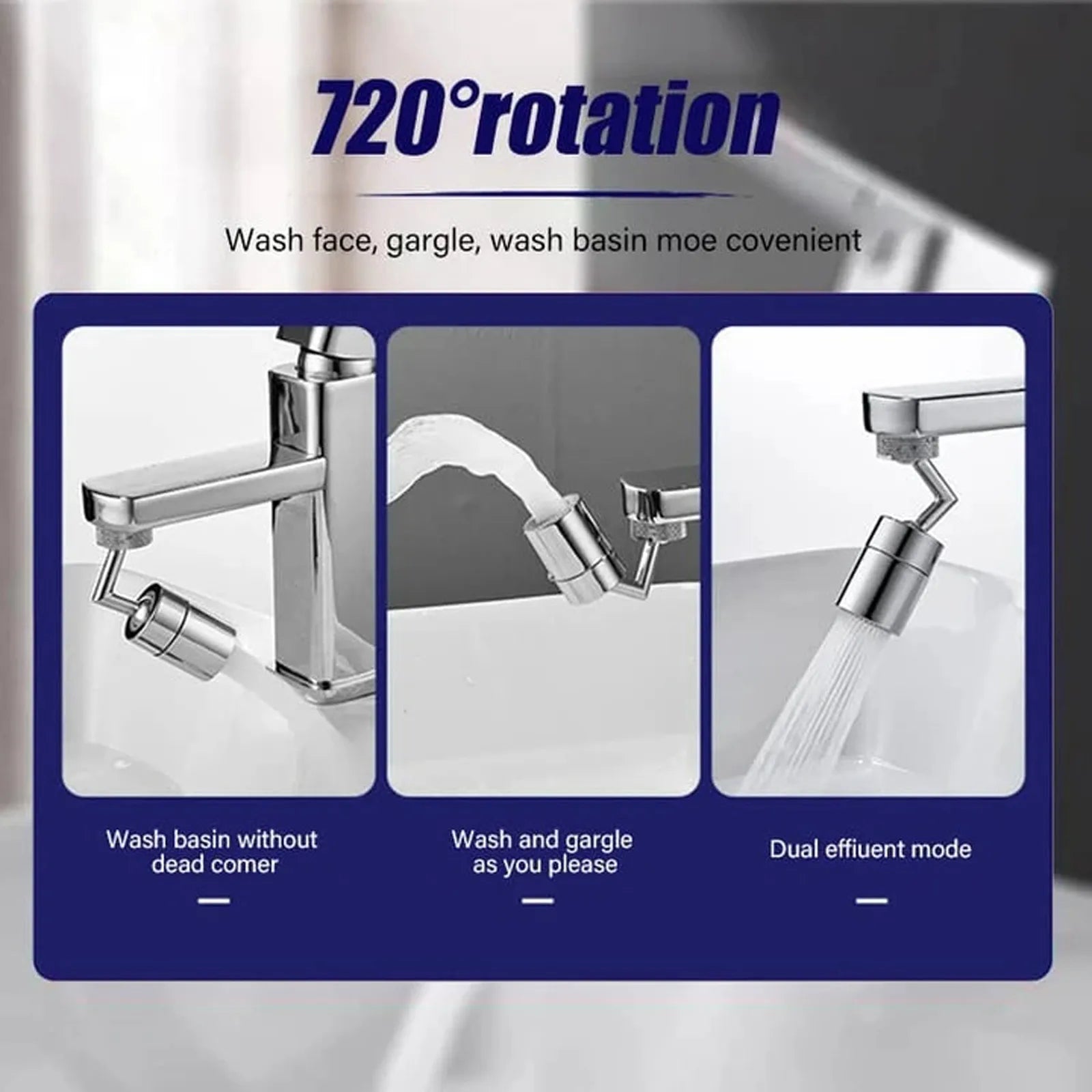 Tap Aerator 720°Rotation Universal Splash-Proof Swivel Water Saving Faucet Kitchen Tap Hole Water Tap Kitchen Fauce eprolo