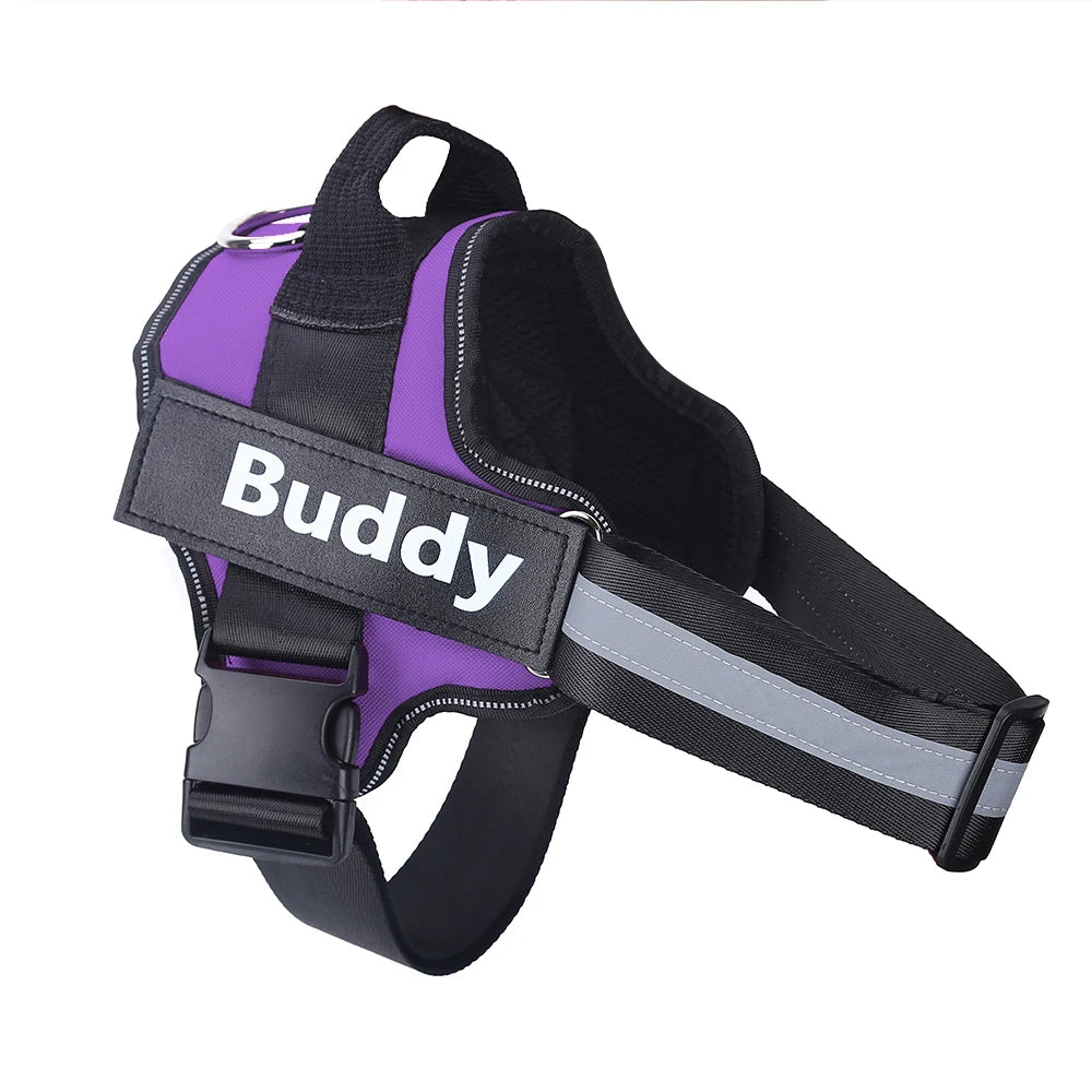 Adjustable Reflective Dog Harness with Custom ID Patch