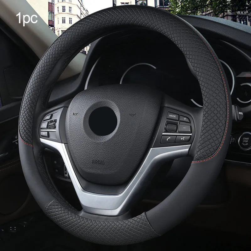 SEAMETAL Faux-Leather Steering-Wheel Cover – 37–38 cm