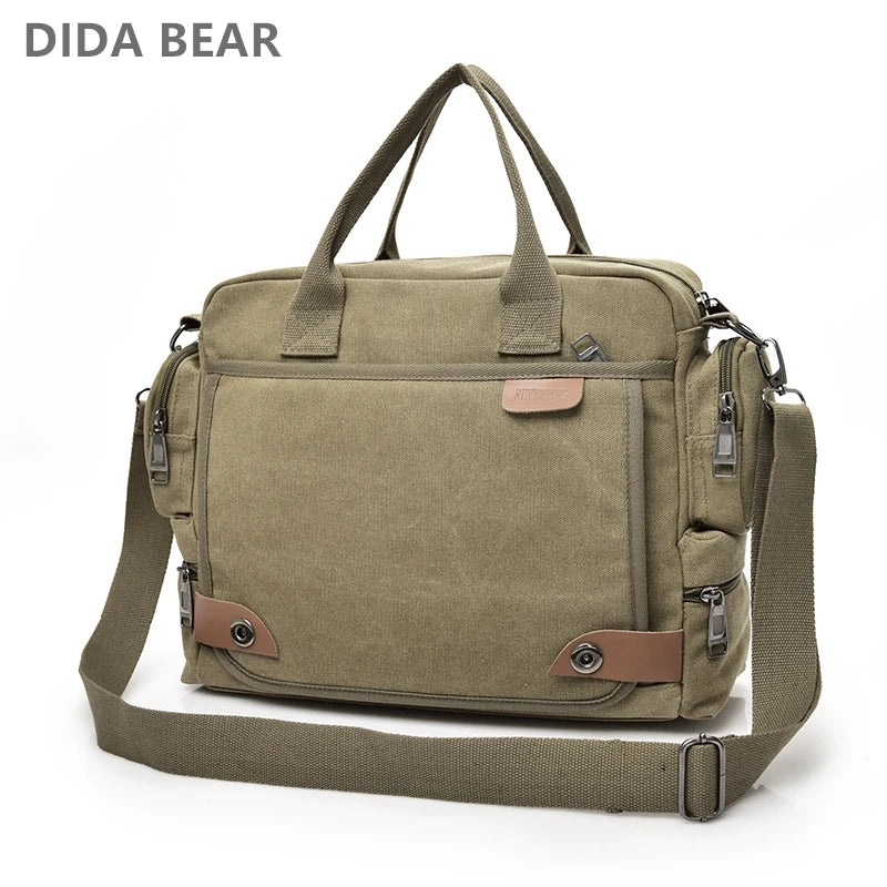 DIDA BEAR Men's Canvas Messenger Bag