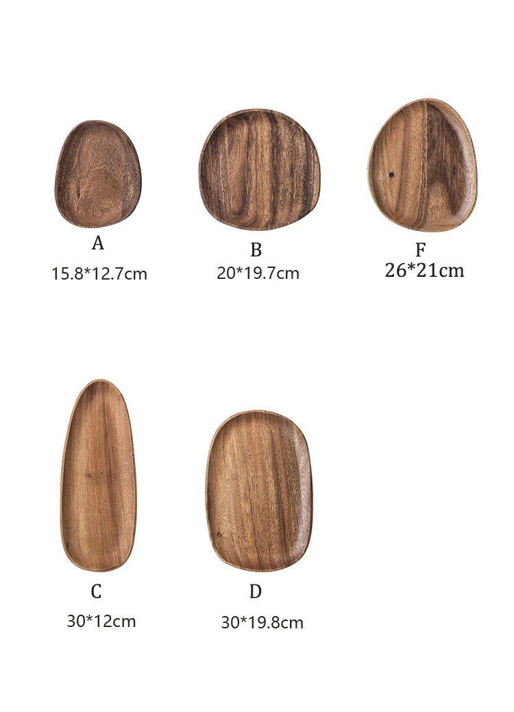 KEMORELA Solid Wood Serving Plates and Trays