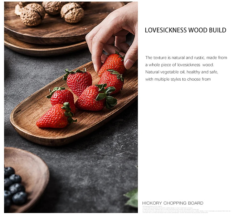 KEMORELA Solid Wood Serving Plates and Trays