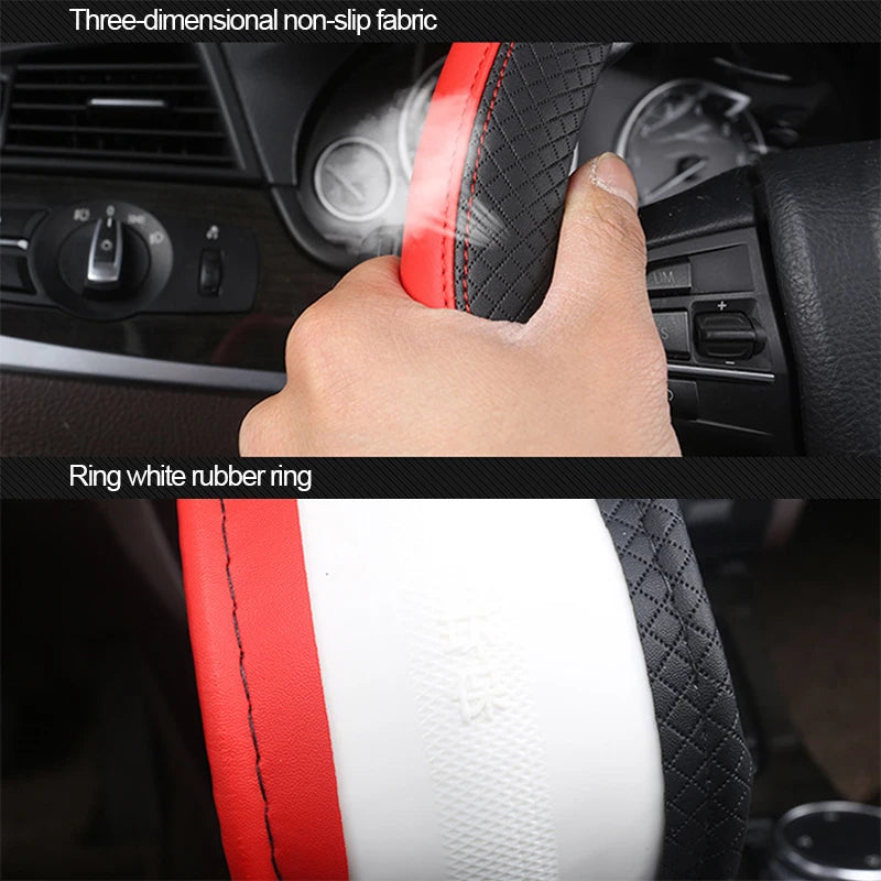 SEAMETAL C39750 Faux-Leather Steering-Wheel Cover – 37–38 cm