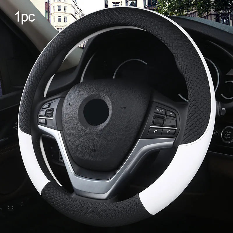 SEAMETAL Faux-Leather Steering-Wheel Cover – 37–38 cm