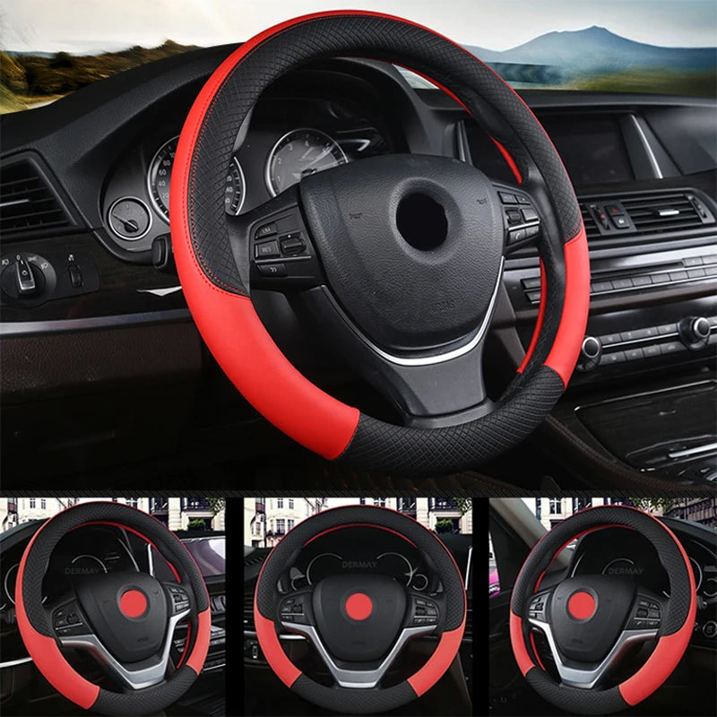 SEAMETAL C39750 Faux-Leather Steering-Wheel Cover – 37–38 cm