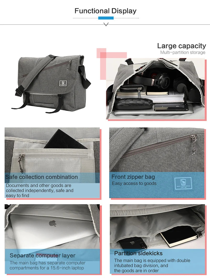 OIWAS 15-Inch Laptop Messenger Bag