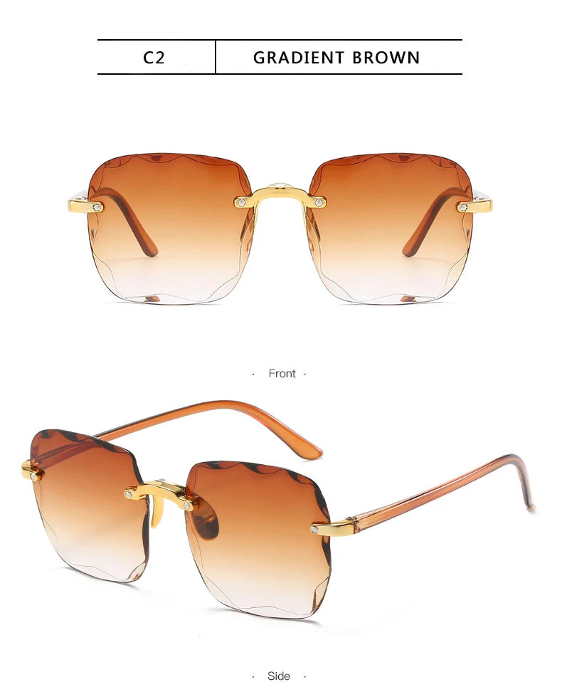 Three-Piece Rimless-Style Fashion Sunglasses Set