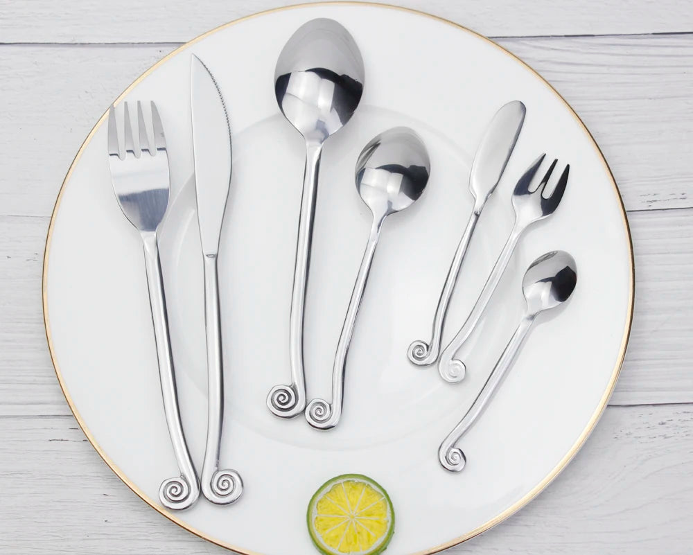LUCF Snail-Handle Stainless Steel Flatware