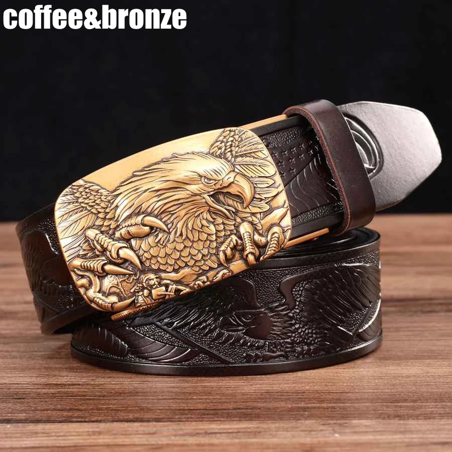 Men's Leather Ratchet Belt with Automatic Buckle