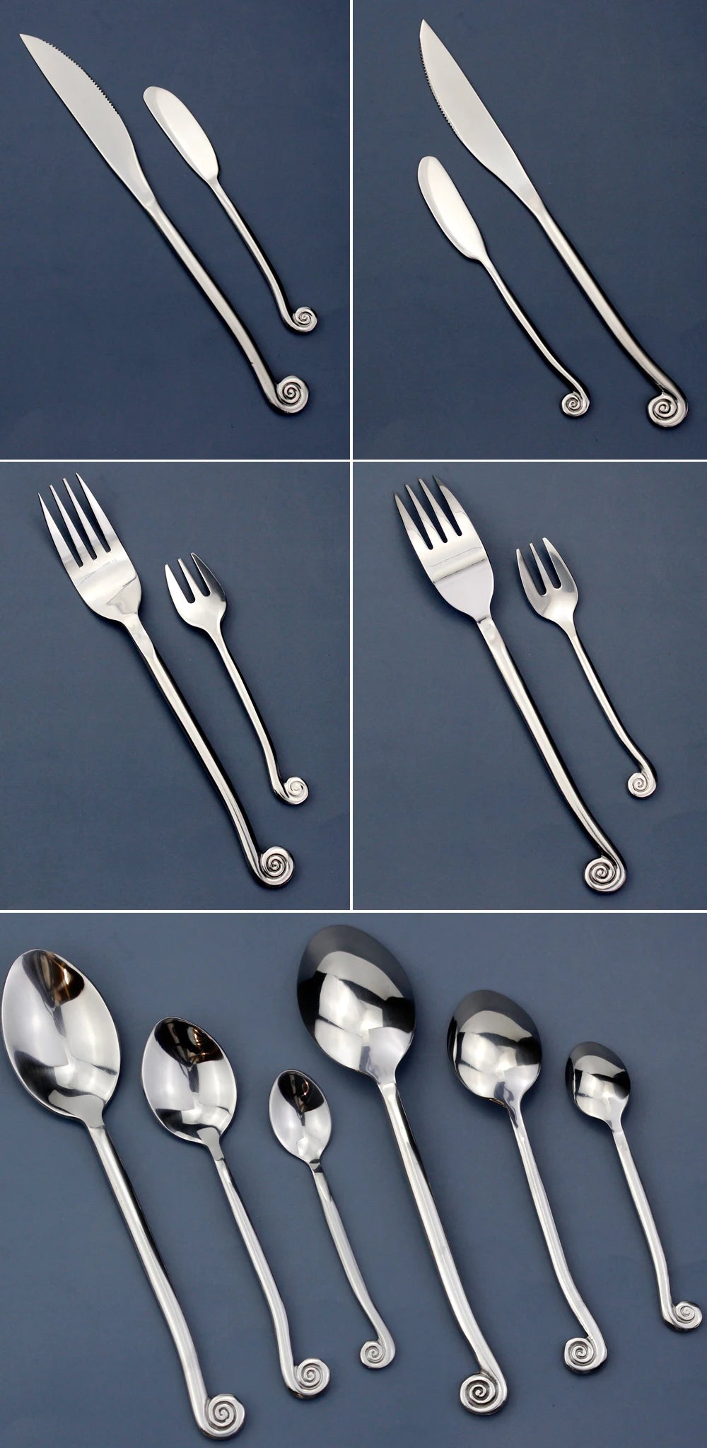 LUCF Snail-Handle Stainless Steel Flatware
