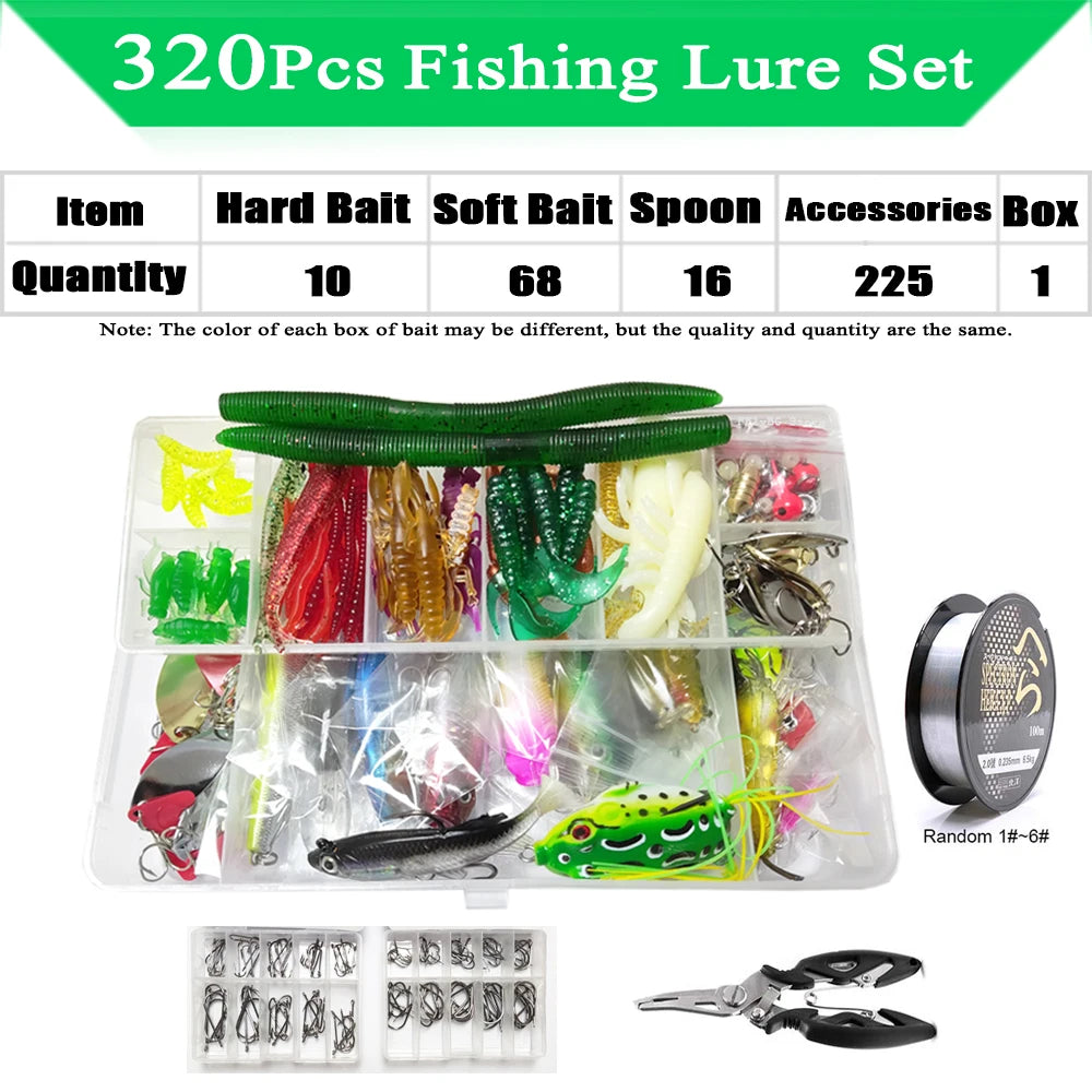 Fishing Lure Assortment with Tackle Box