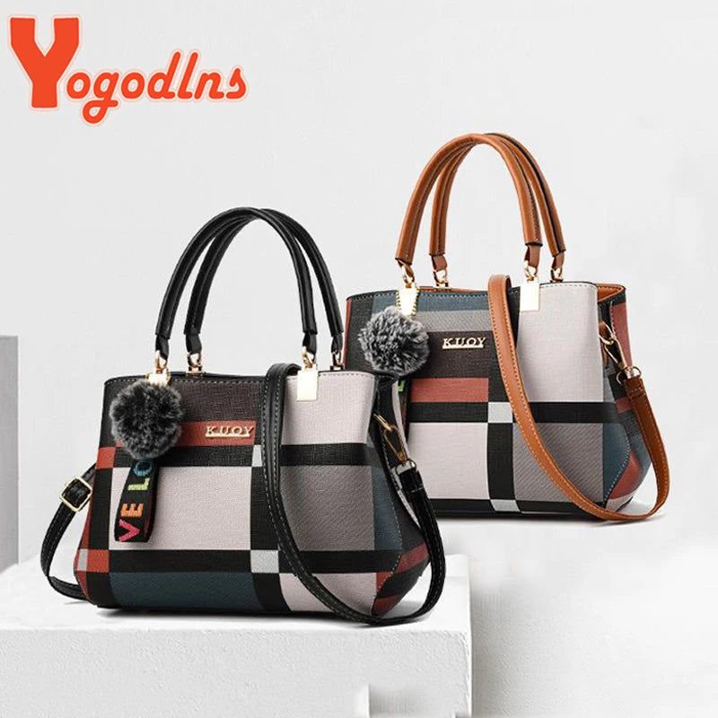 Yogodlns Women's Plaid Shoulder Bag