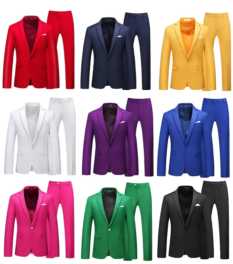Men's Two-Piece Formal Blazer and Trouser Suit