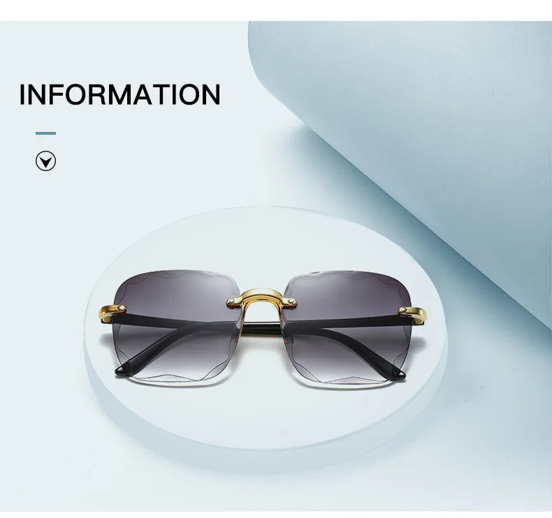 Three-Piece Rimless-Style Fashion Sunglasses Set