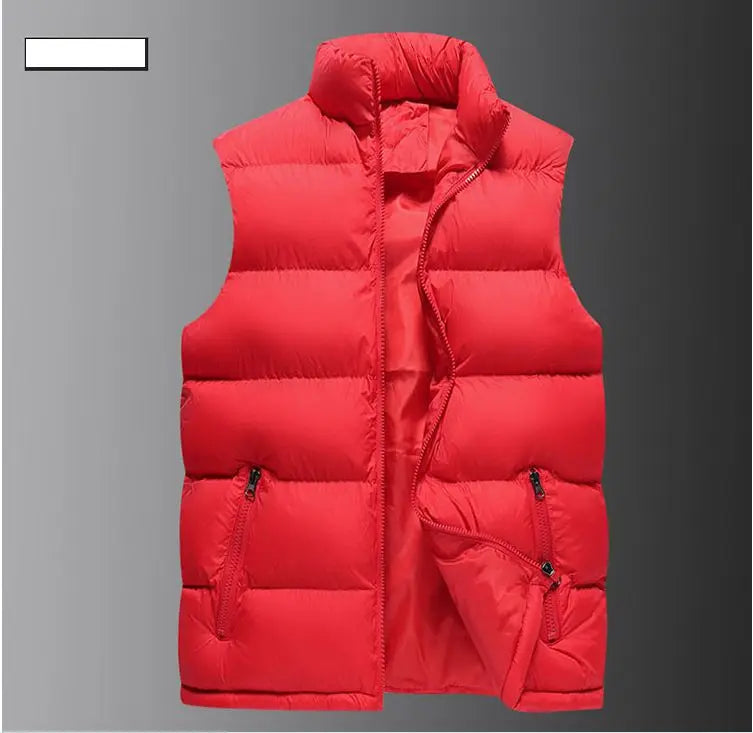 Men's Cotton-Lined Zip-Up Sleeveless Vest