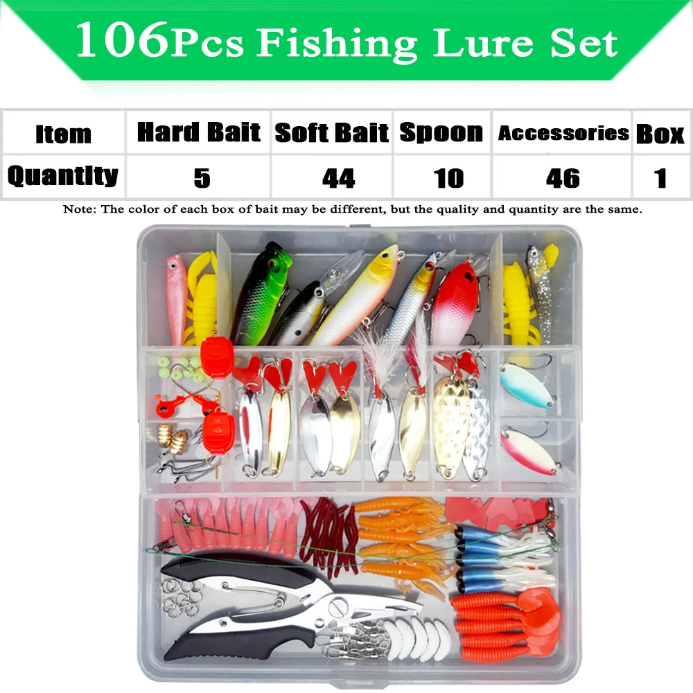 Fishing Lure Assortment with Tackle Box