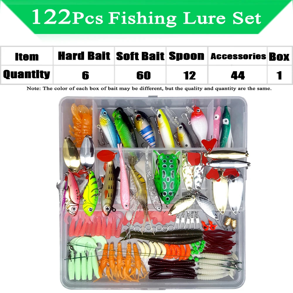 Fishing Lure Assortment with Tackle Box