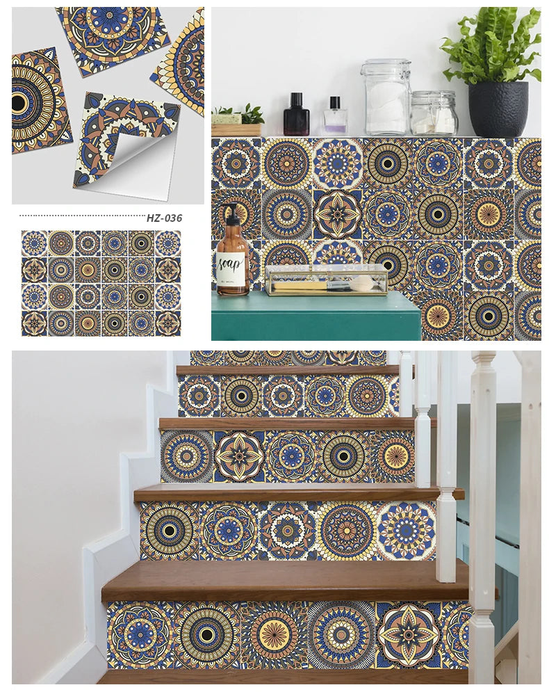 Decorative Self-Adhesive Tile Stickers – 24 Pieces