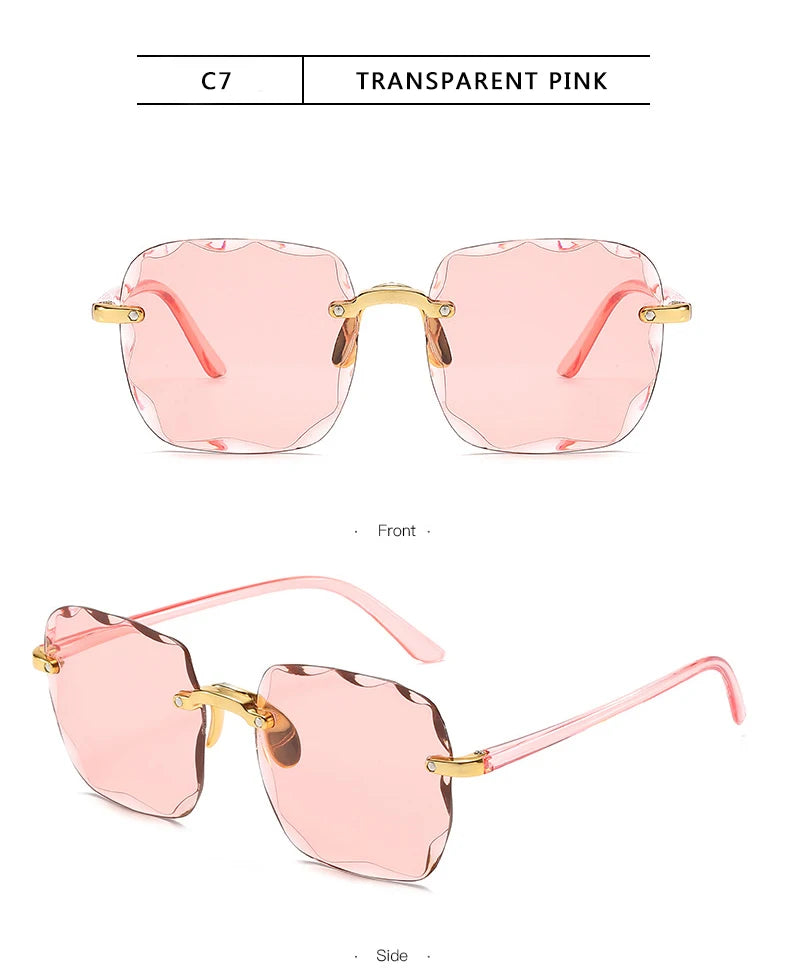 Three-Piece Rimless-Style Fashion Sunglasses Set