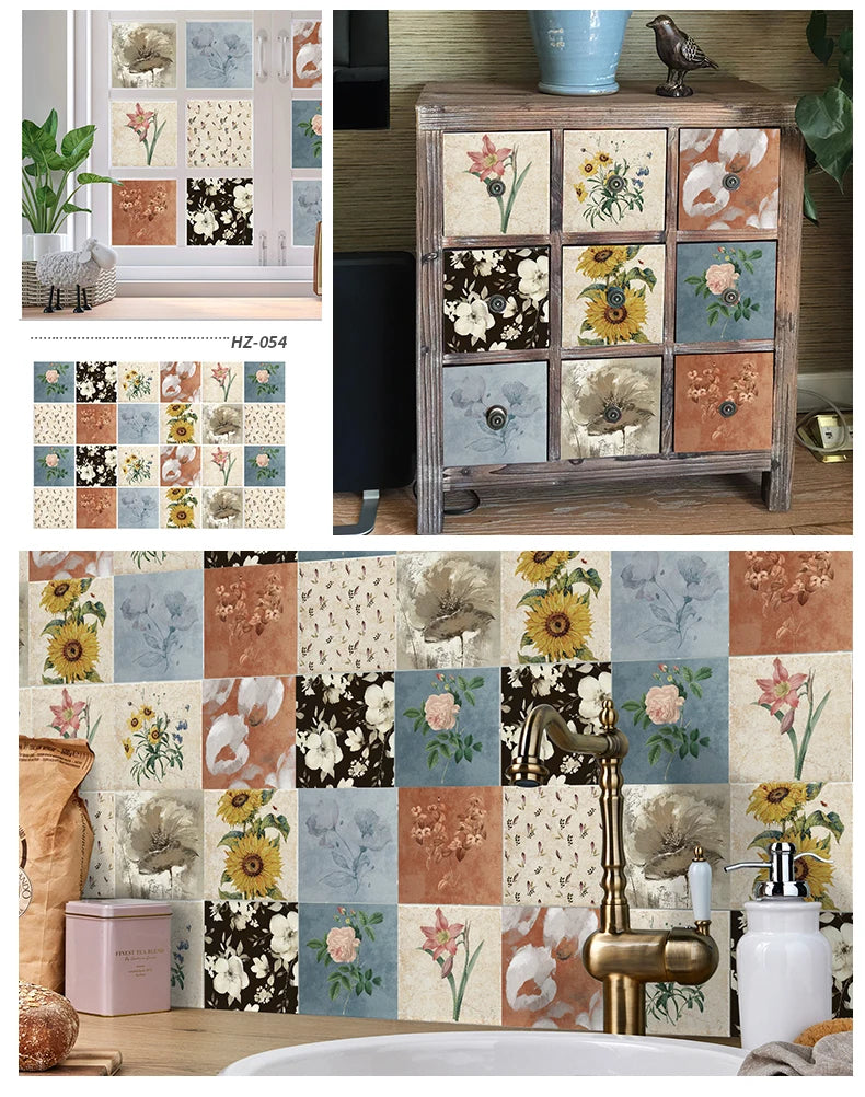 Decorative Self-Adhesive Tile Stickers – 24 Pieces