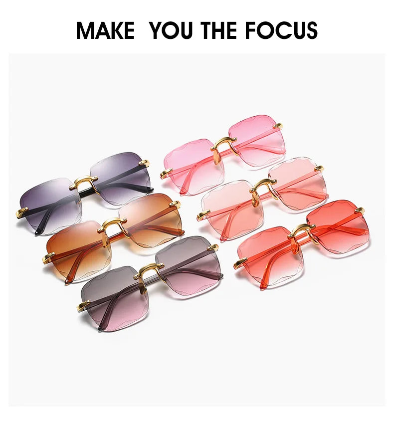 Three-Piece Rimless-Style Fashion Sunglasses Set