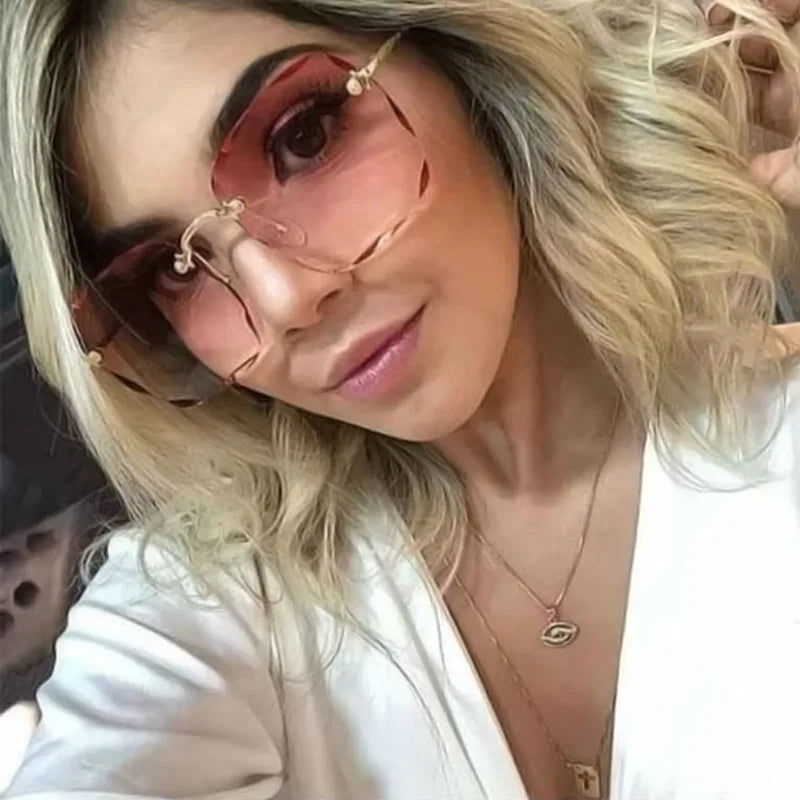 Three-Piece Rimless-Style Fashion Sunglasses Set