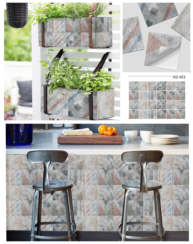 Decorative Self-Adhesive Tile Stickers – 24 Pieces