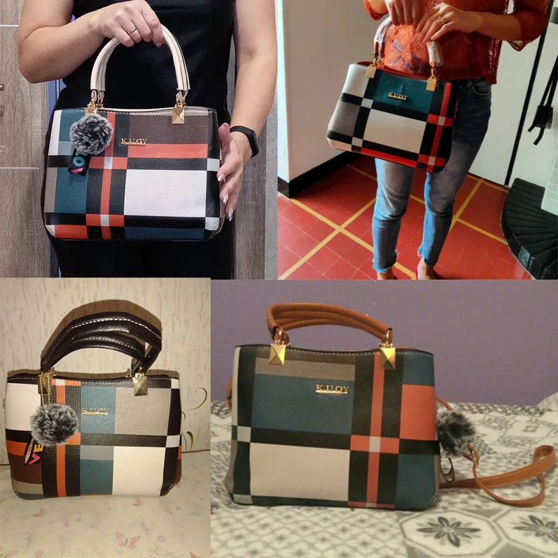 Yogodlns Women's Plaid Shoulder Bag