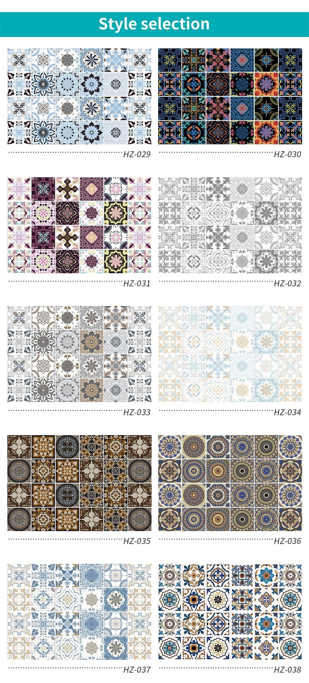 Decorative Self-Adhesive Tile Stickers – 24 Pieces