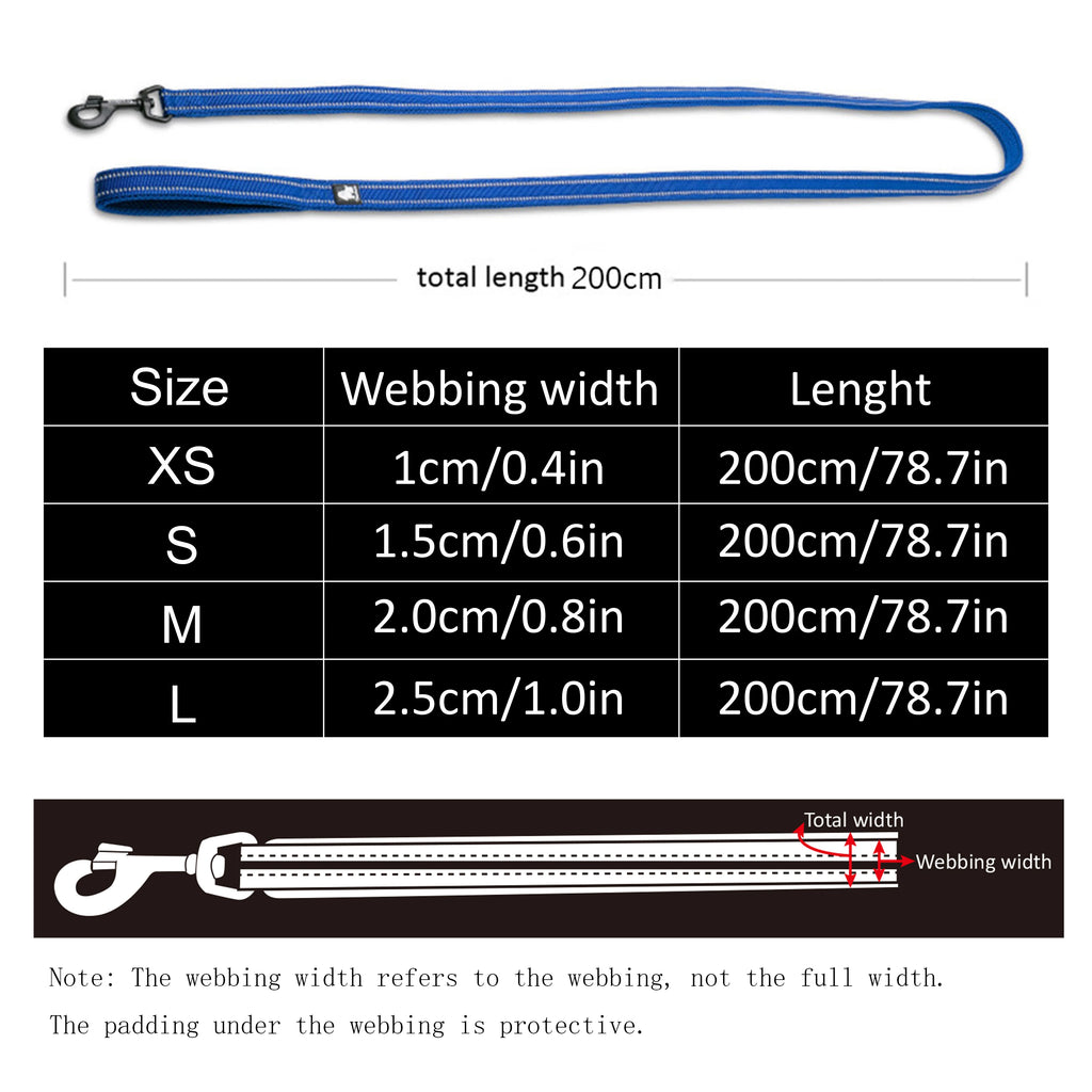 TRUELOVE 200cm Padded Reflective Dog Leash TLL2112