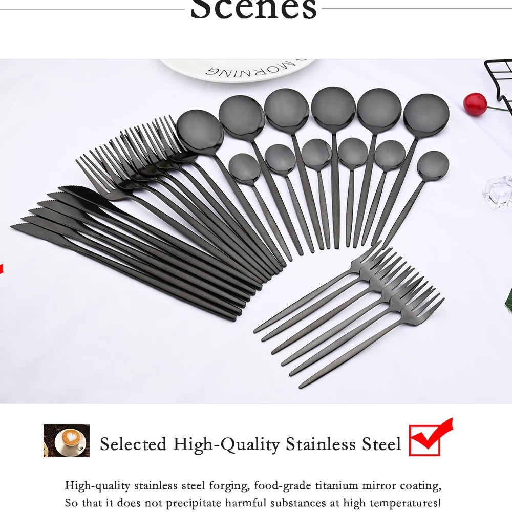 uniturcky Stainless Steel Flatware — 30 Pieces