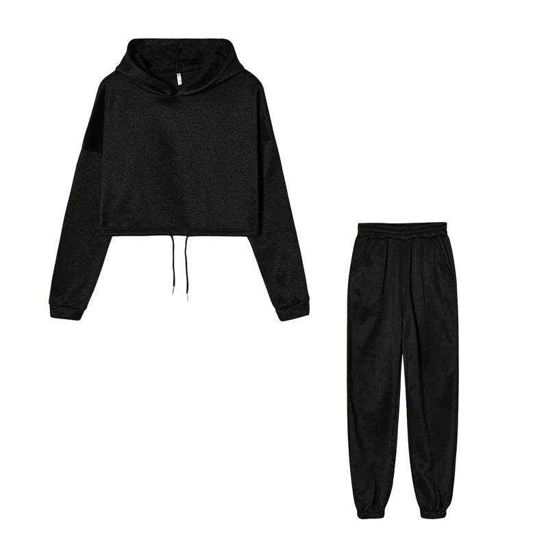Women's Hooded Top & Pants Two-Piece Set