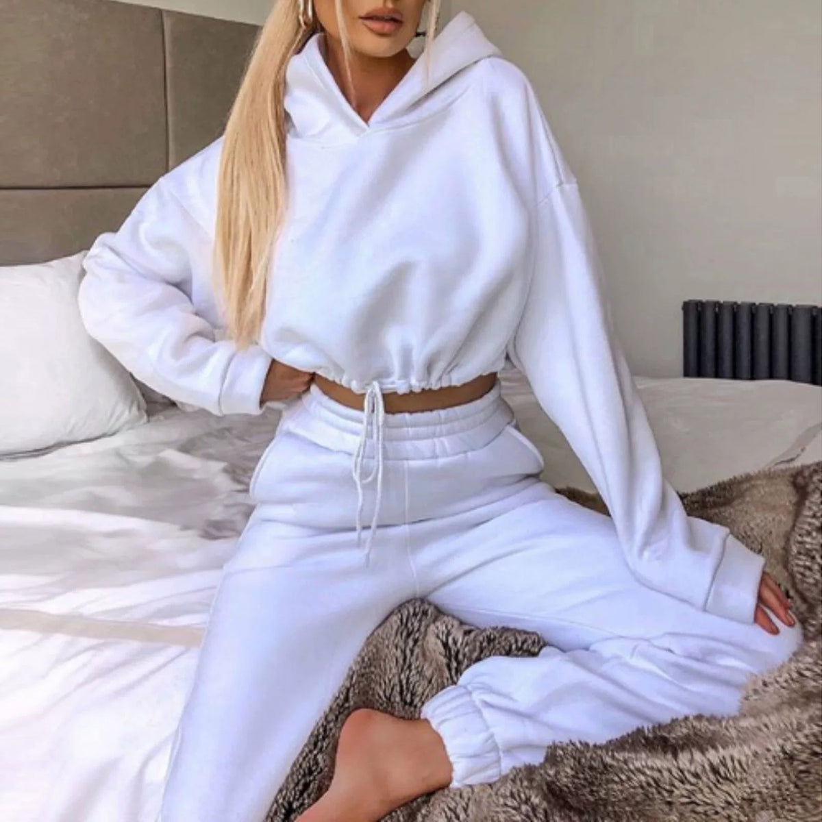 Women's Hooded Top & Pants Two-Piece Set