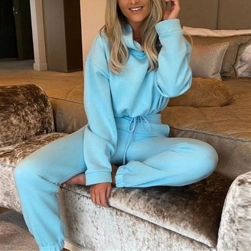 Women's Hooded Top & Pants Two-Piece Set