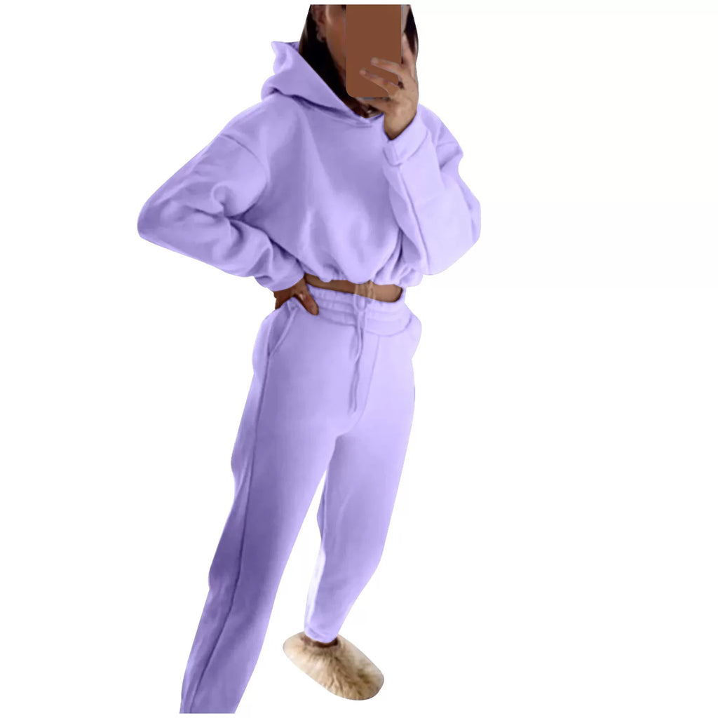 Women's Hooded Top & Pants Two-Piece Set
