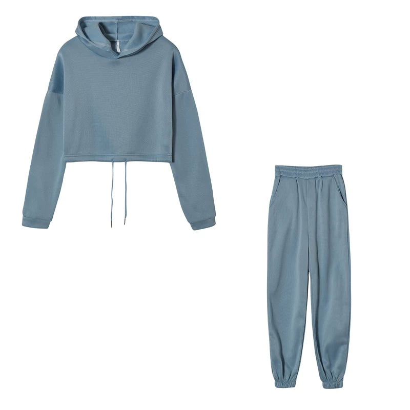 Women's Hooded Top & Pants Two-Piece Set