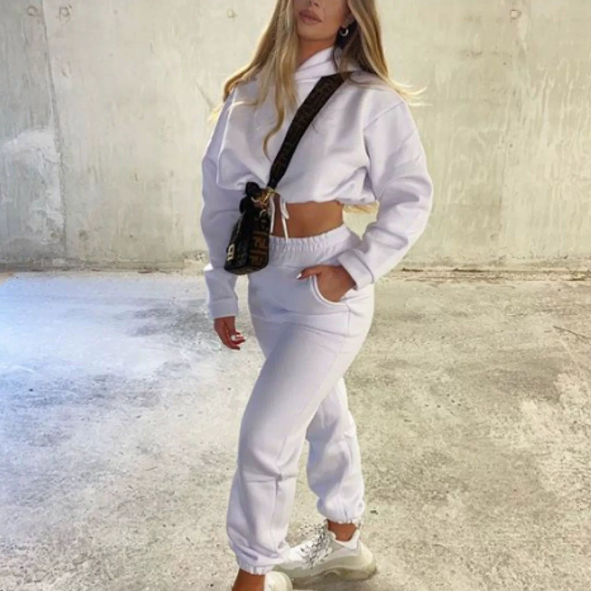Women's Hooded Top & Pants Two-Piece Set