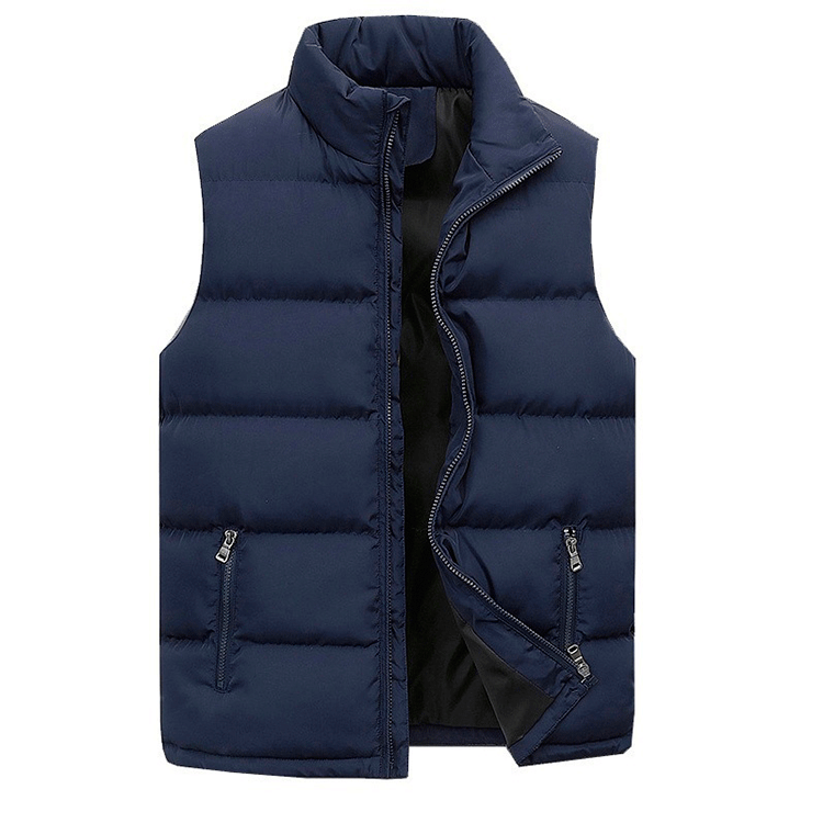 Men's Cotton-Lined Zip-Up Sleeveless Vest